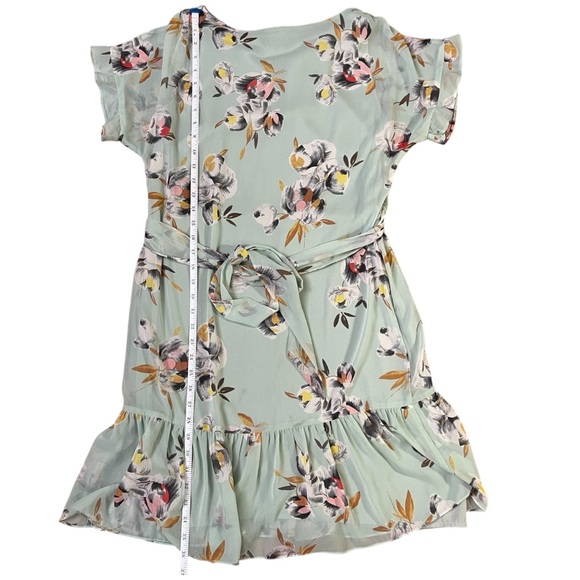 Lauren Ralph Lauren Georgette Knee length Dress Sz. 6 Green Floral Pattern. - Picture 4 of 6